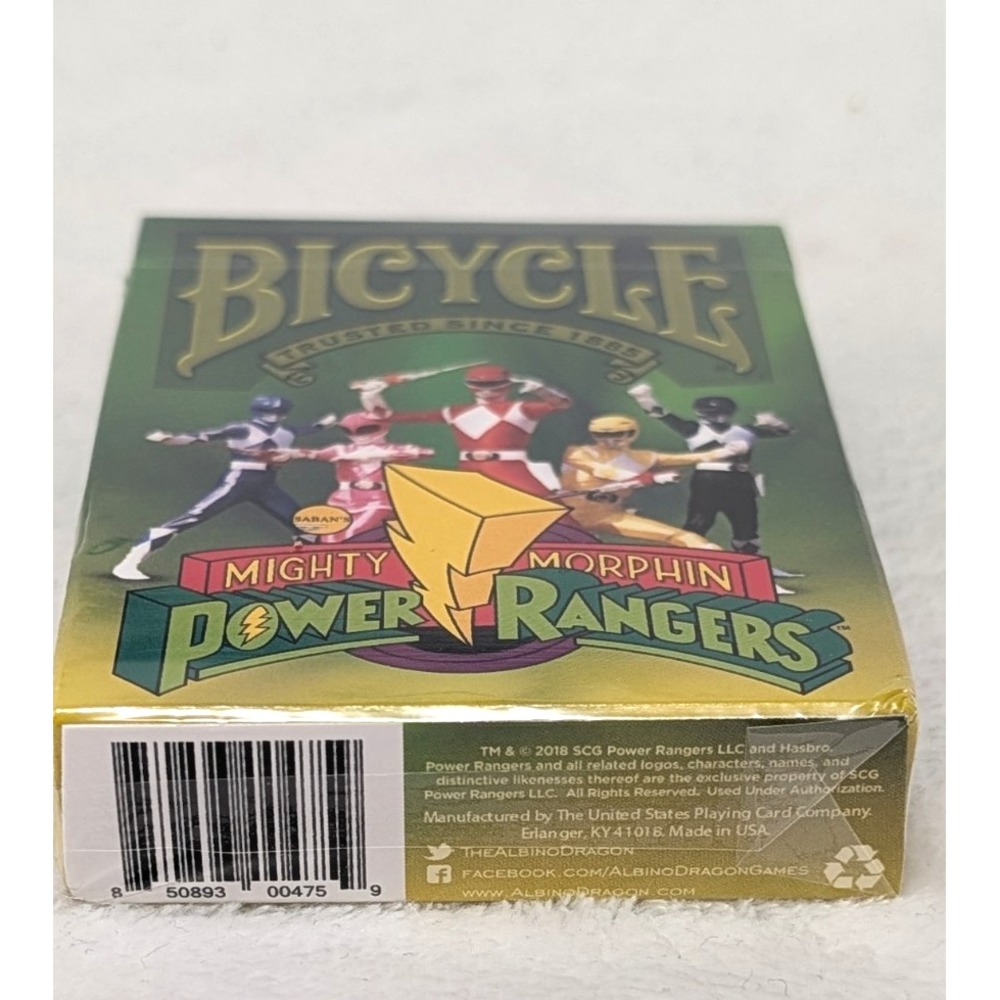 Bicycle Power Rangers Playing Cards 2018 Albino Dragon 2500 Run NEW SEALED HTF - Picture 5 of 11